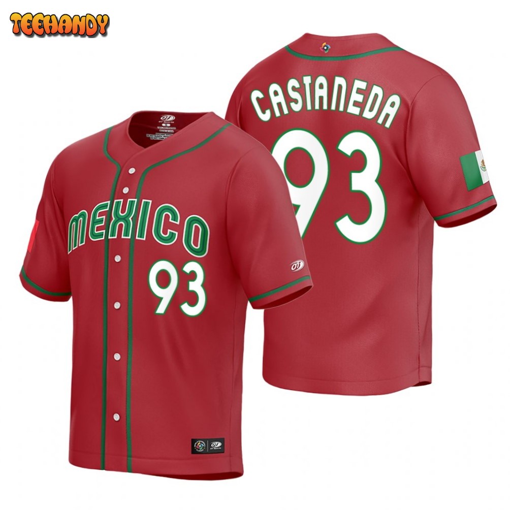 Mexico Victor Castaneda Red Replica 2023 World Baseball Classic Jersey