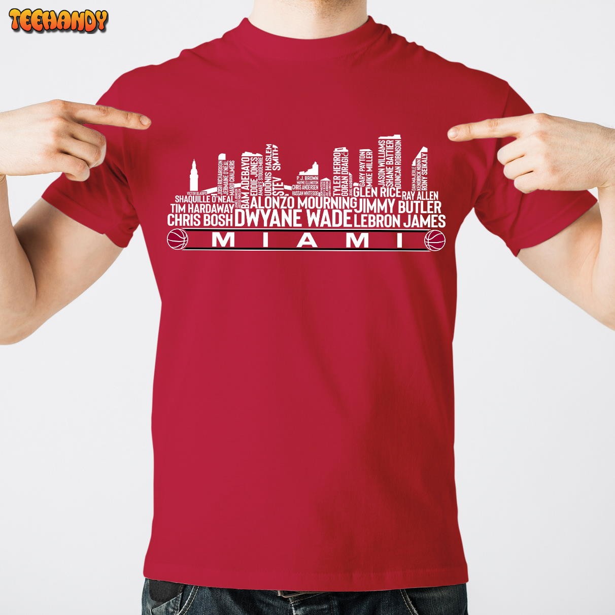 Miami Basketball Team All Time Legends, Miami City Skyline Unisex T Shirt