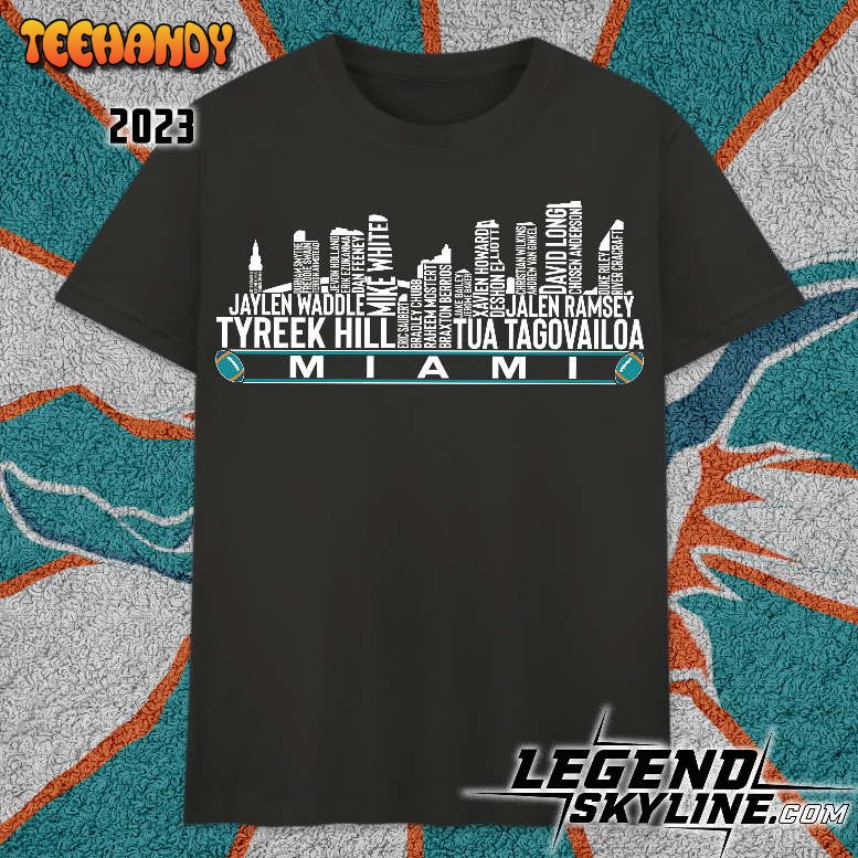 Miami Football Team 23 Player Roster, Miami City Skyline Unisex T Shirt