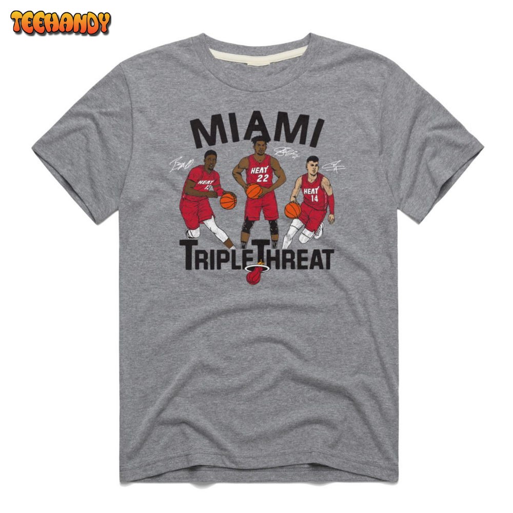 Miami Heat Jimmy Butler Bam Adebayo Tyler Herro Triple Threat T Shirt