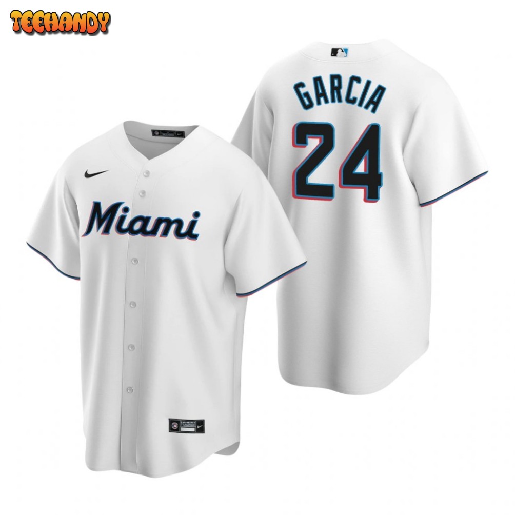 Miami Marlins Avisail Garcia White Home Replica Jersey