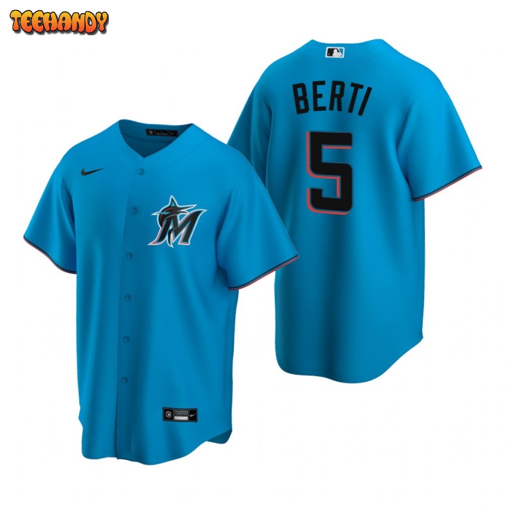 Miami Marlins Jon Berti Blue Alternate Replica Jersey