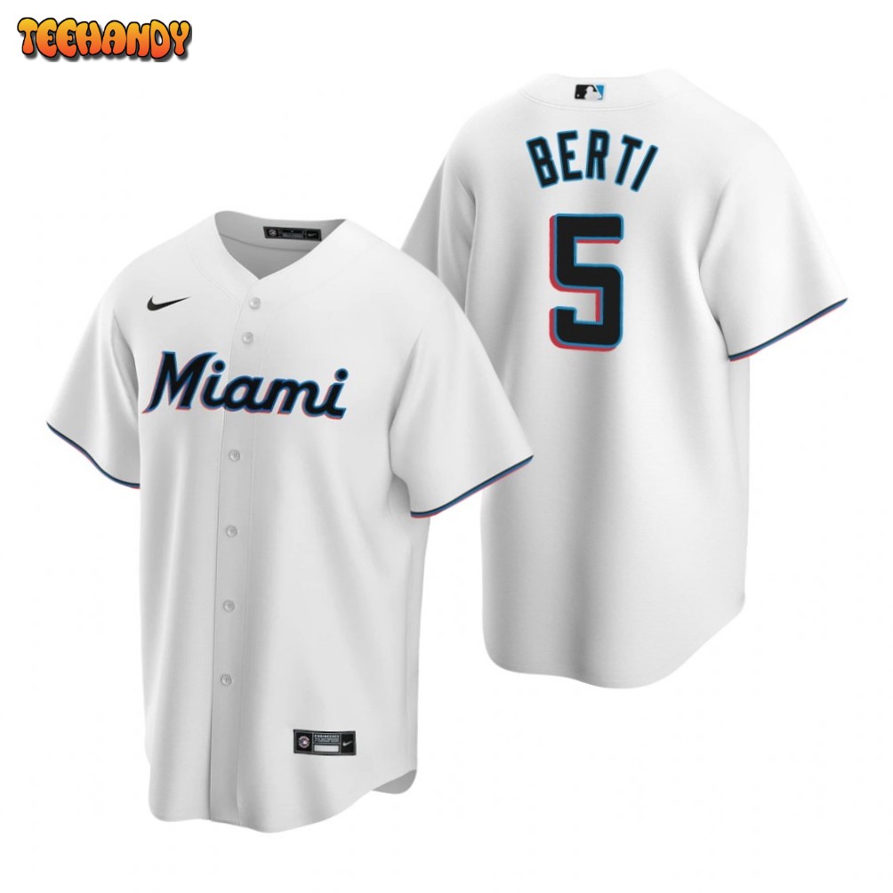 Miami Marlins Jon Berti White Home Replica Jersey