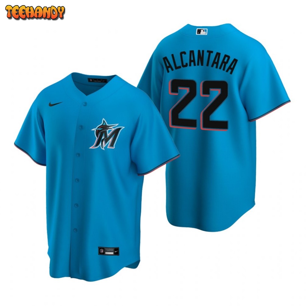 Miami Marlins Sandy Alcantara Blue Alternate Replica Jersey