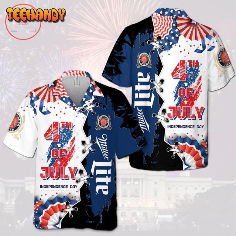 Miller Lite 4th Of July Independence Day Hawaiian Shirt