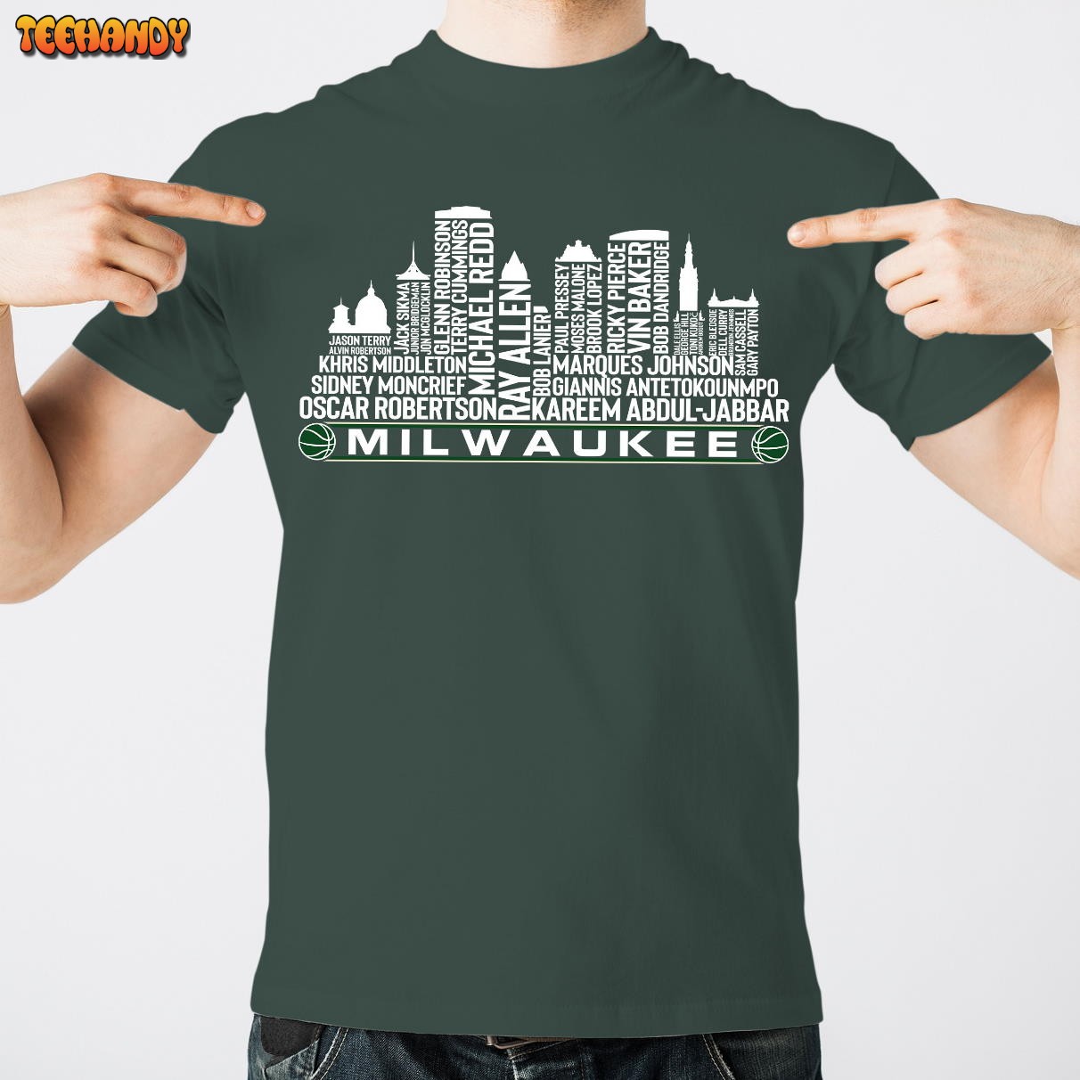 Milwaukee Basketball Team All Time Legends, Milwaukee City Skyline Unisex T Shirt