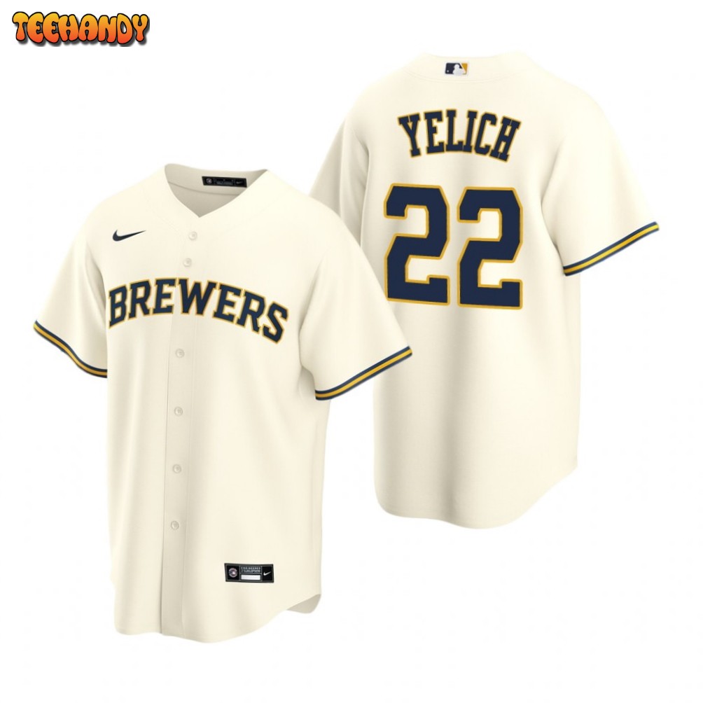 Milwaukee Brewers Christian Yelich Cream Replica Home Jersey