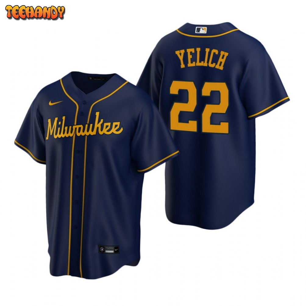 Milwaukee Brewers Christian Yelich Navy Replica Alternate Jersey