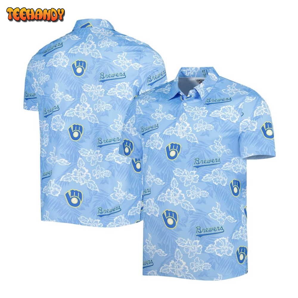 Milwaukee Brewers Cooperstown Collection Puamana Print Hawaiian Shirt