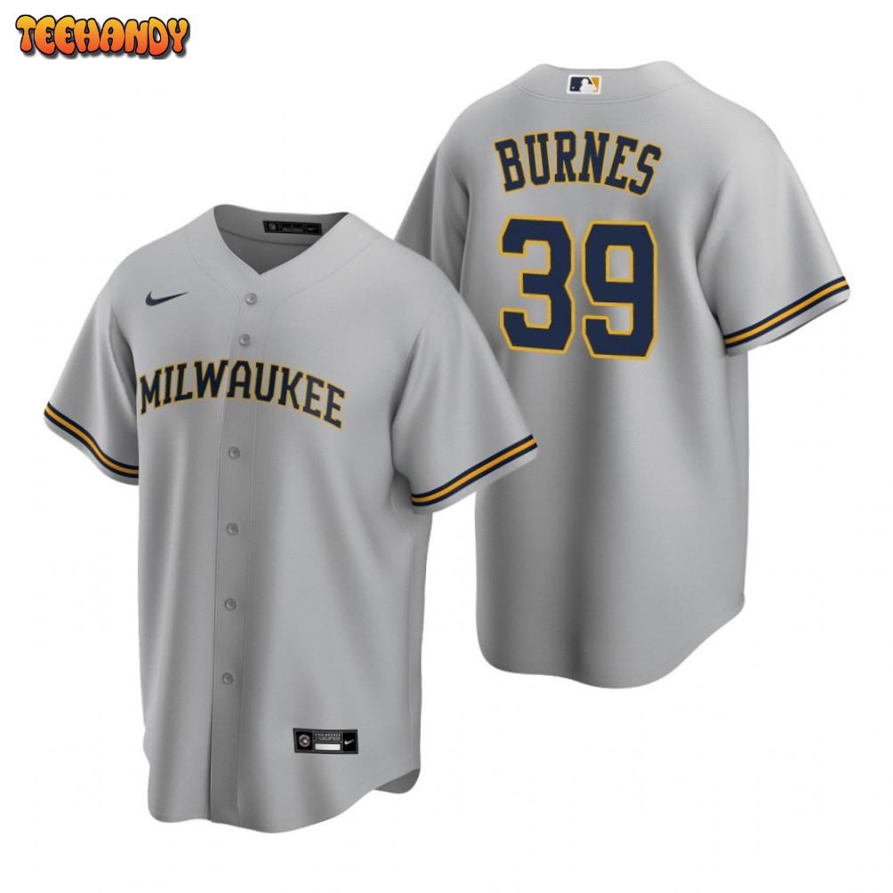 Milwaukee Brewers Corbin Burnes Gray Road Replica Jersey