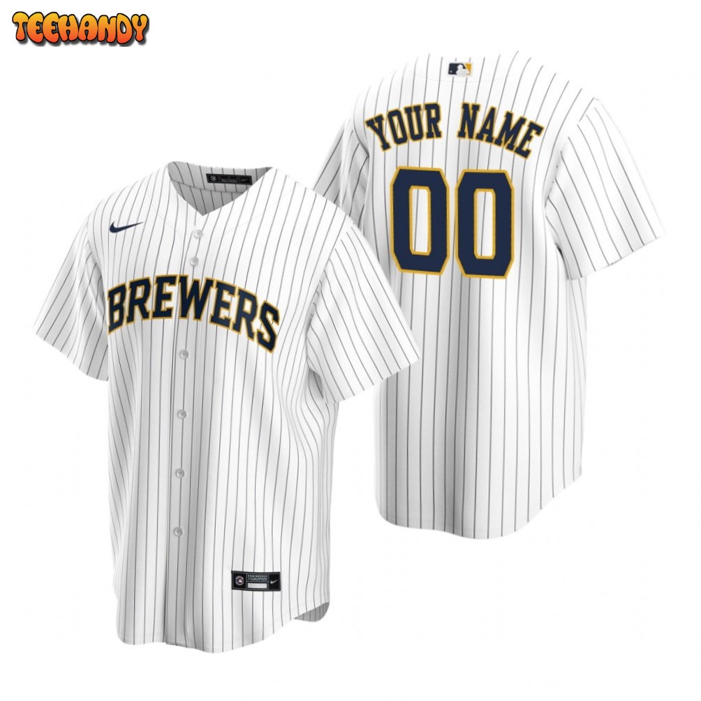 Milwaukee Brewers Custom White Alternate Replica Jersey