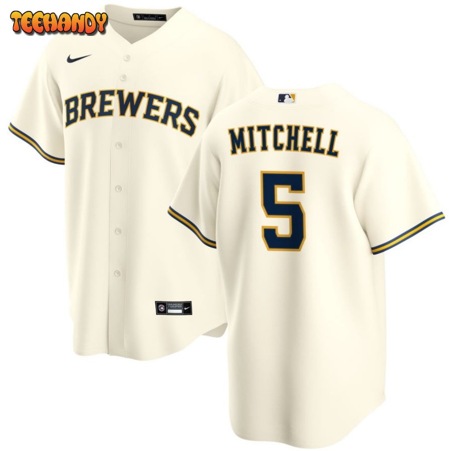 Milwaukee Brewers Garrett Mitchell Cream Home Replica Jersey