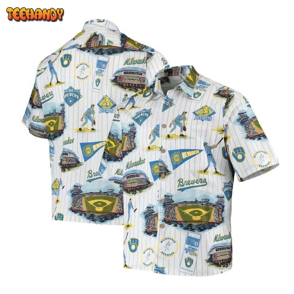 Milwaukee Brewers Hawaiian Shirt – Navy