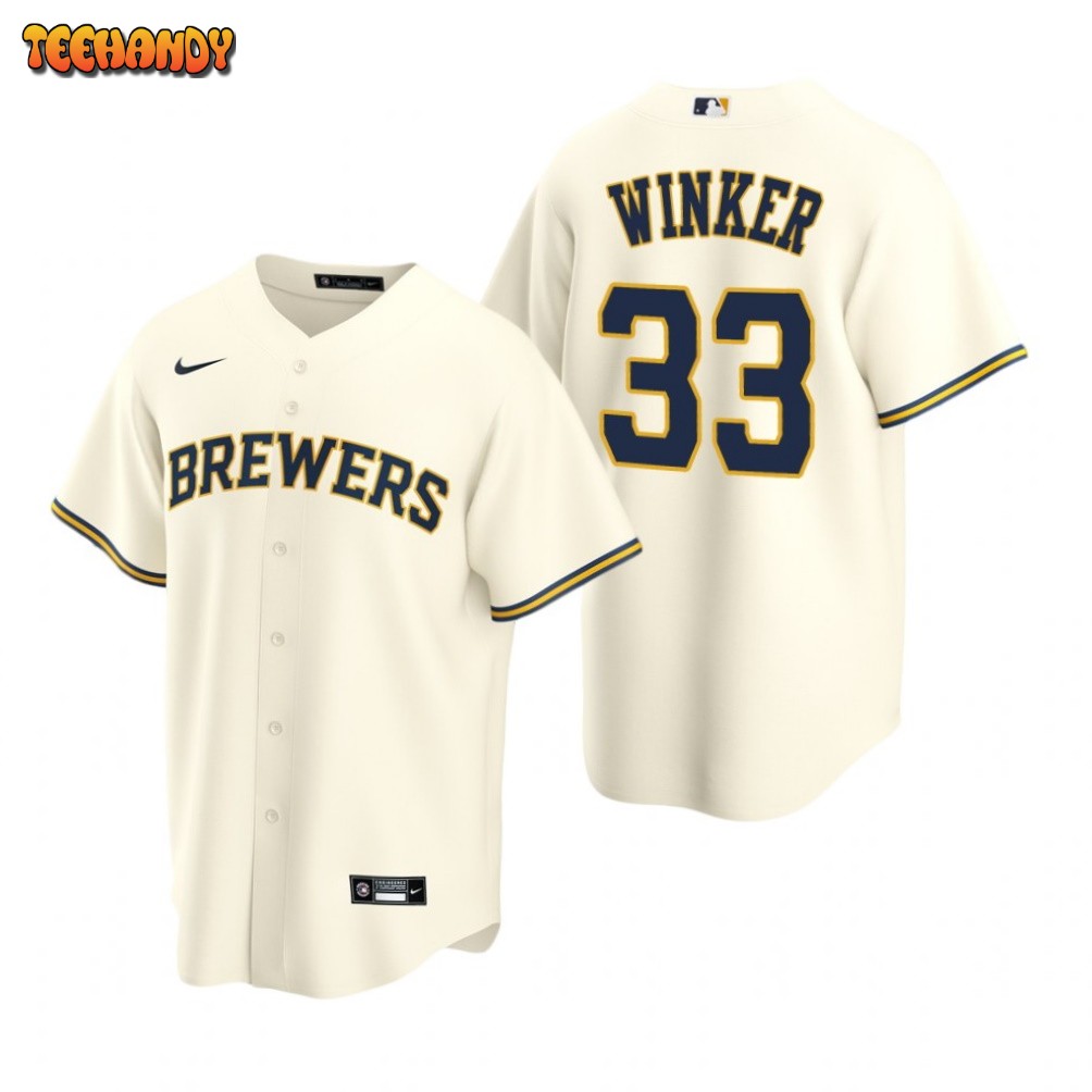 Milwaukee Brewers Jesse Winker Cream Home Replica Jersey