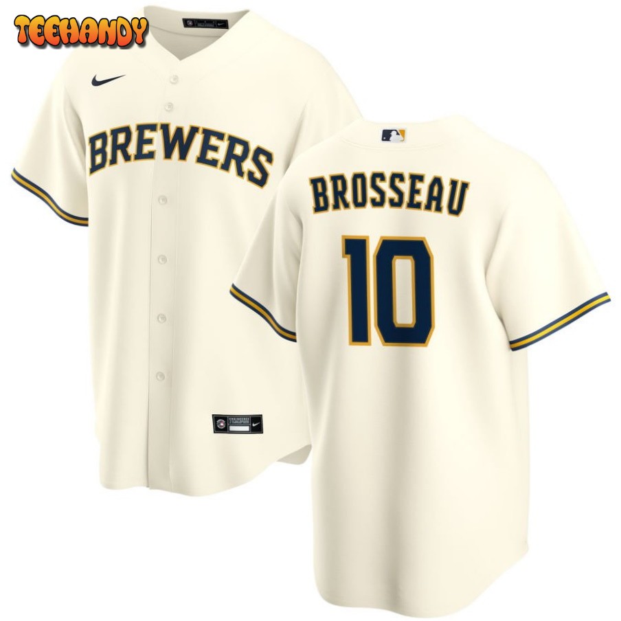 Milwaukee Brewers Mike Brosseau Cream Home Replica Jersey