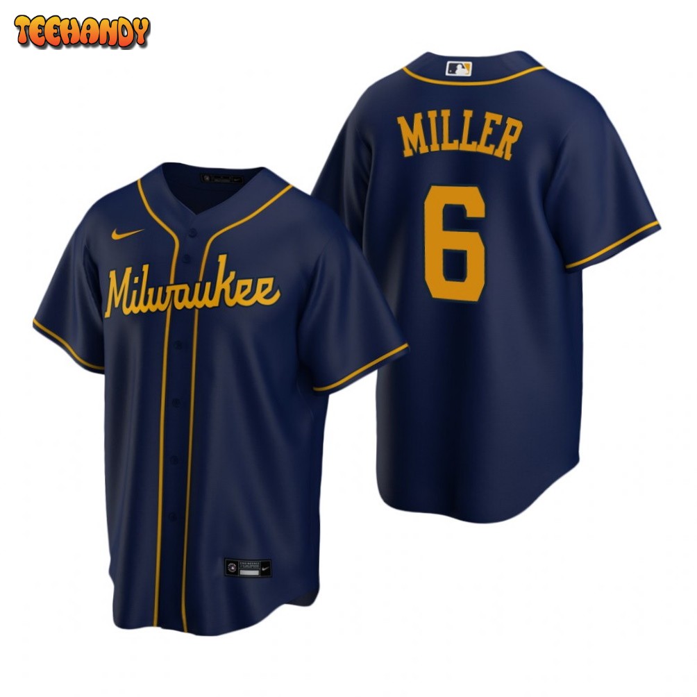 Milwaukee Brewers Owen Miller Navy Alternate Replica Jersey