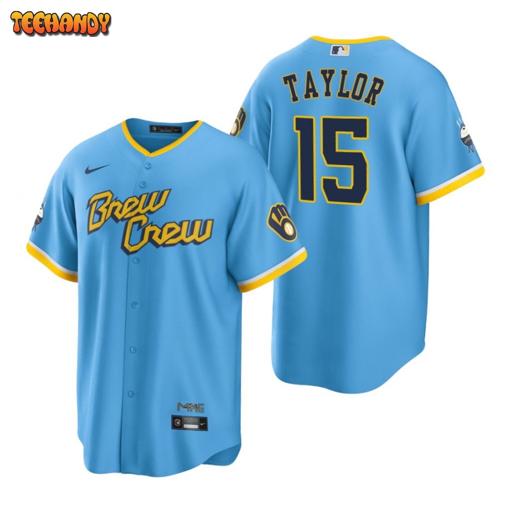 Milwaukee Brewers Tyrone Taylor Powder Blue 2022 City Connect Replica Jersey