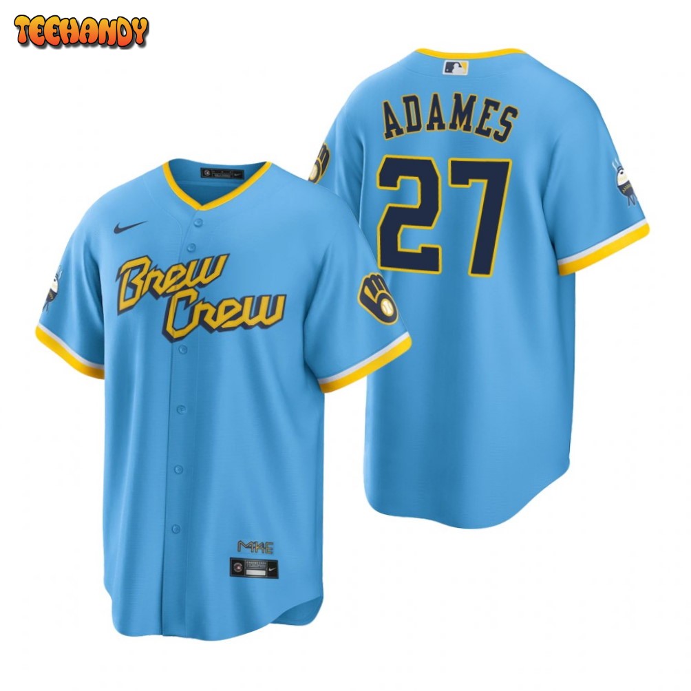 Milwaukee Brewers Willy Adames Powder Blue 2022 City Connect Replica Jersey