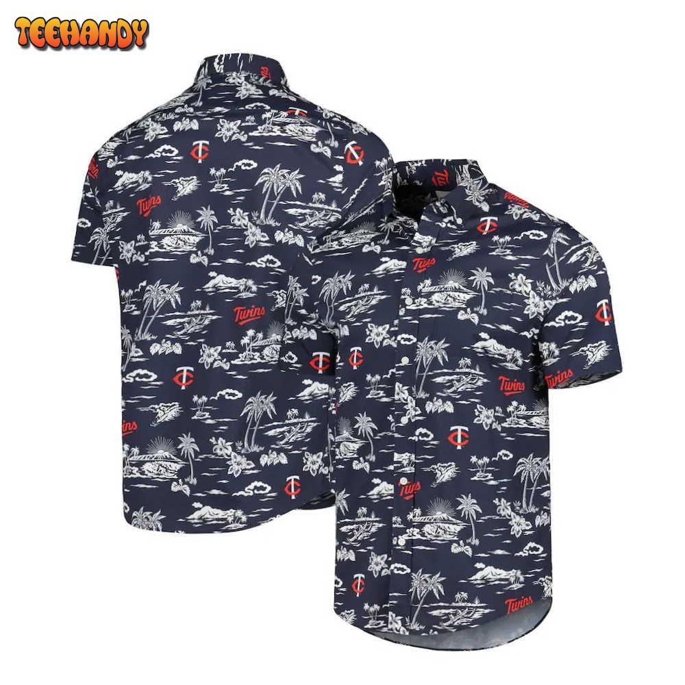 Minnesota Twins Navy Kekai PerformanceHawaiian Shirt