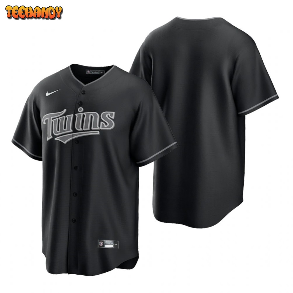 Minnesota Twins Team Black White Fashion Replica Jersey