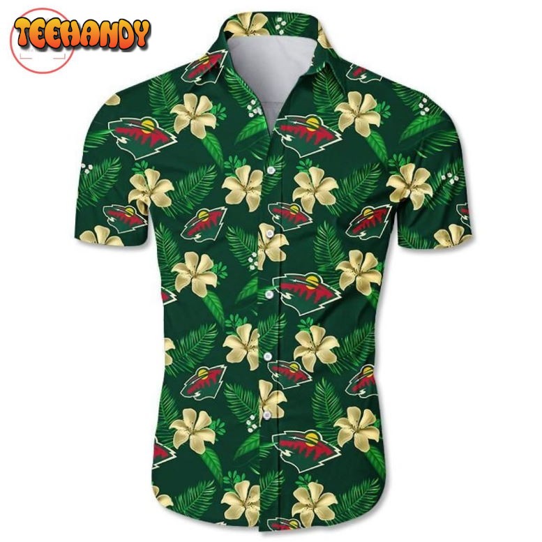 Minnesota Wild Floral Hawaiian Shirt