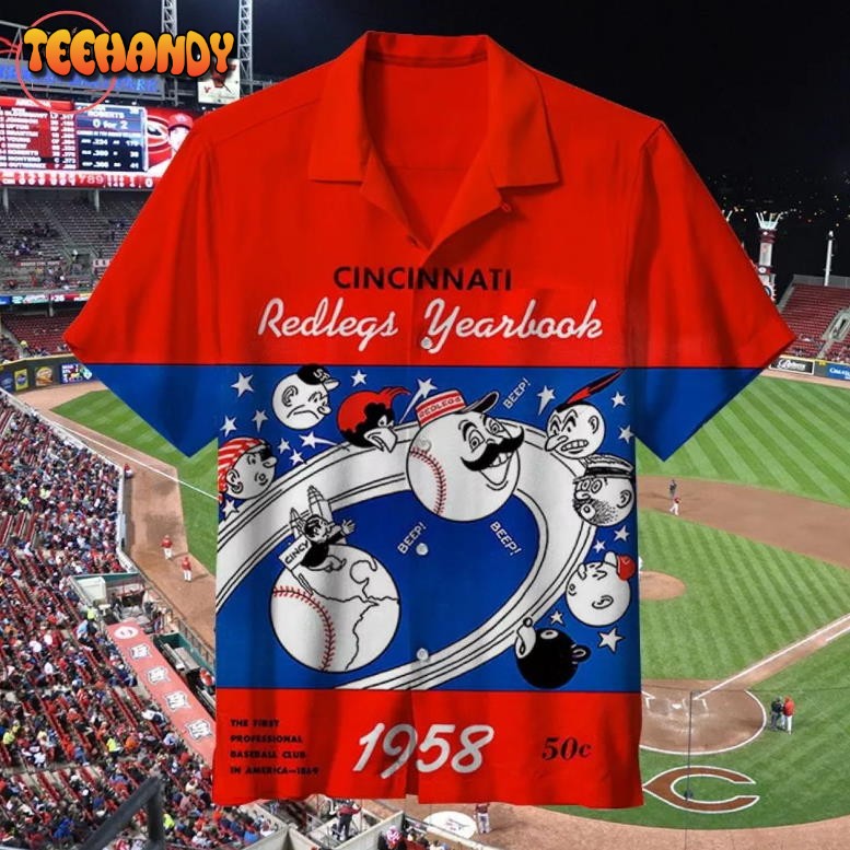 MLB 1958 Cincinnati Reds Retro Hawaiian Shirt