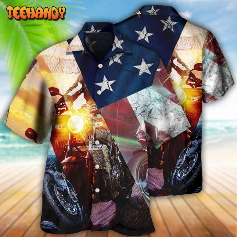 Motorcycle Independence Day America Hawaiian Shirt