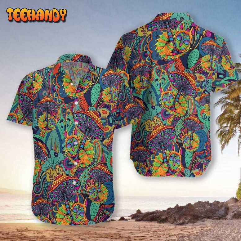 Mushroom Hippie Hawaiian Shirt