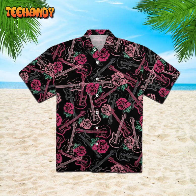 Music Guitars Melody And Rose Hawaiian Shirt