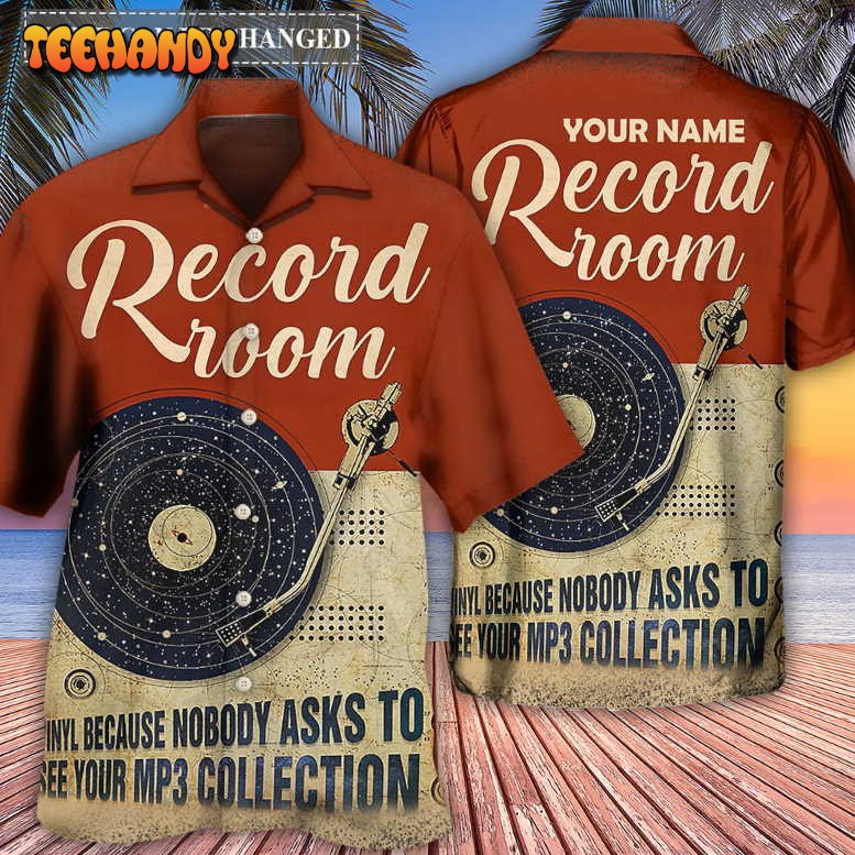 Music Retro Record Room Personalized Hawaiian Shirt