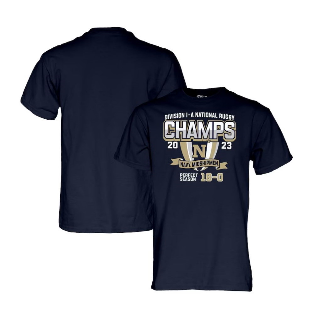 Navy Midshipmen 2023 NCAA Men's Rugby National Champions T-Shirt