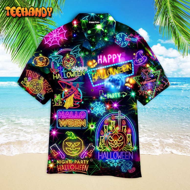 Neon Halloween Night Life Party Hawaiian Shirt