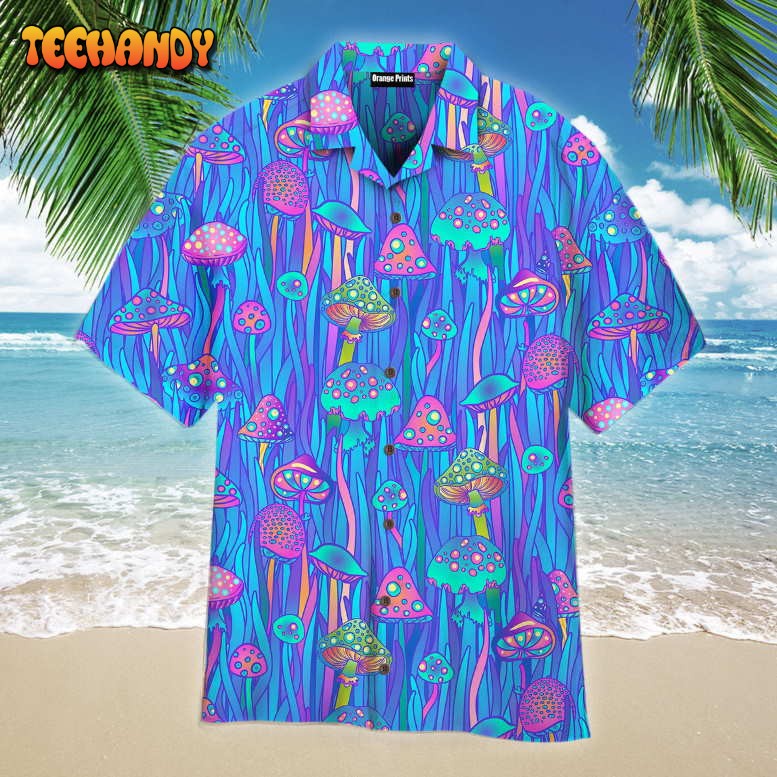 Neon Hippie Mushroom Aloha Hawaiian Shirt