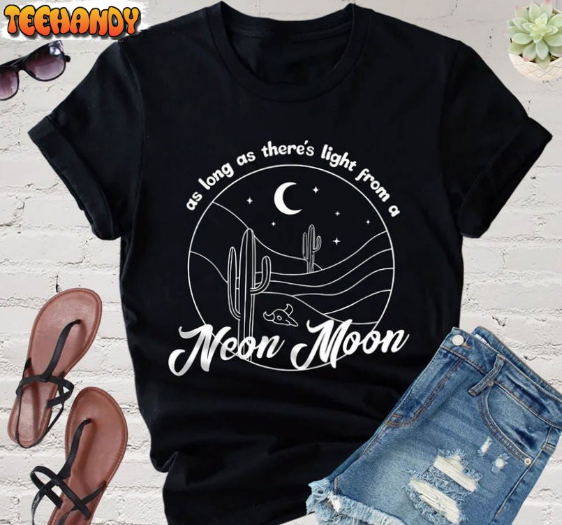 Neon Moon Vintage Shirt, A Neon Moon Night In The Desert Camping Hoodie