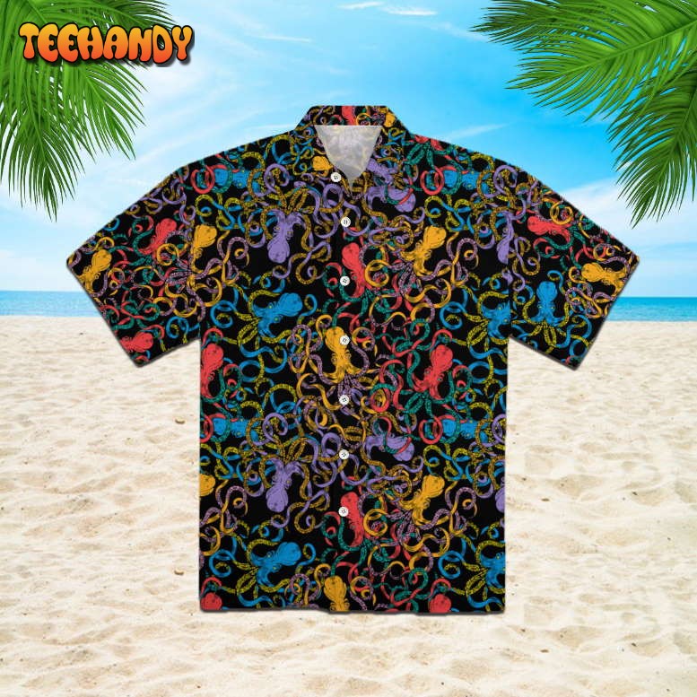 Neon Octopus Hawaiian Shirt