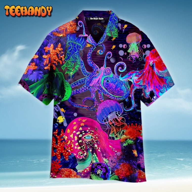 Neon Octopus Hawaiian Shirt