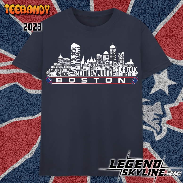 New England Football Team 23 Player Roster, Boston City Skyline Unisex T Shirt