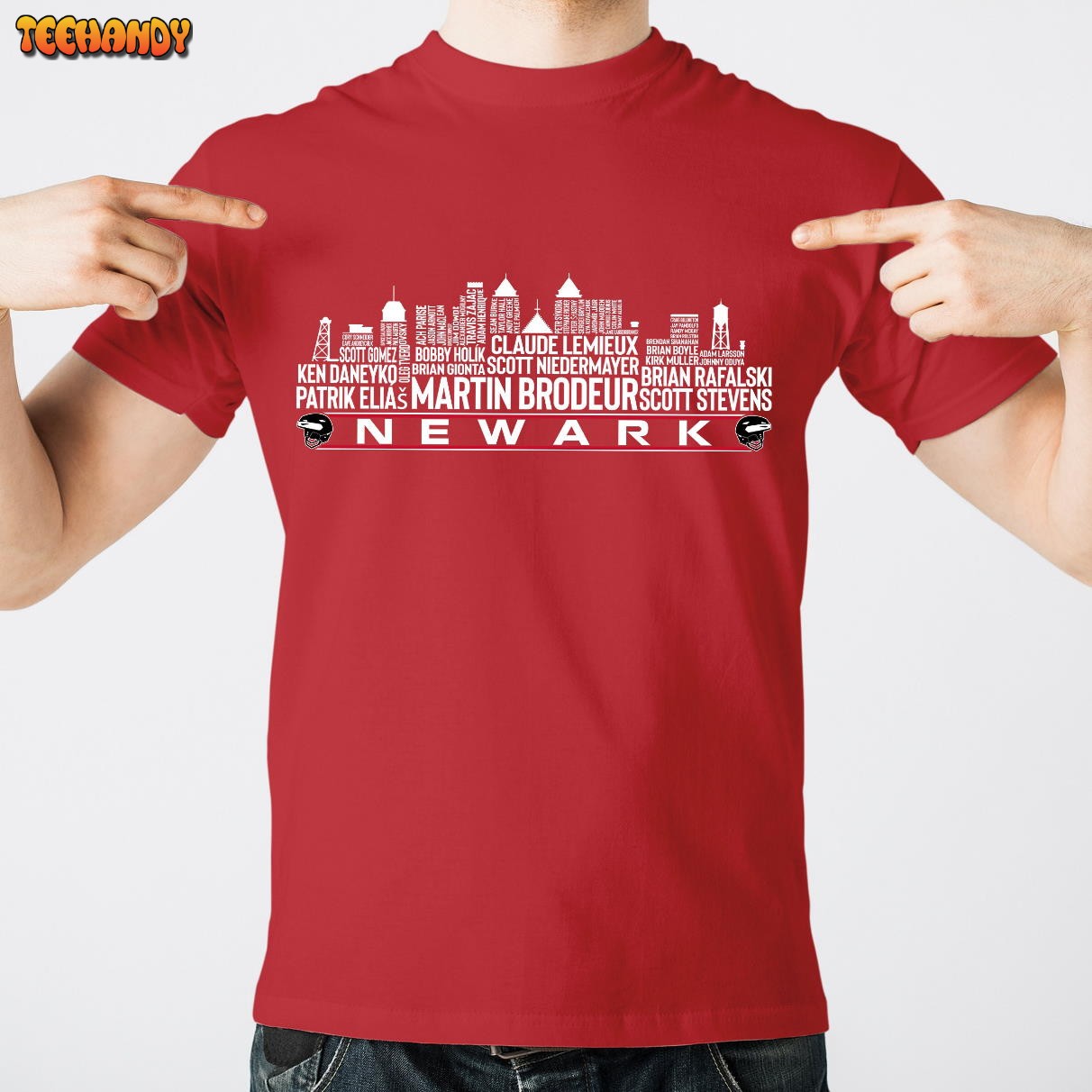 New Jersey Hockey Team All Time Legends, Newark City Skyline Unisex T Shirt