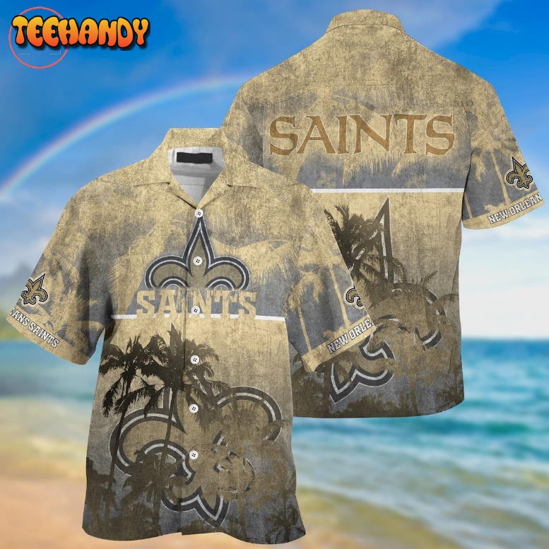 New Orleans Saints Palm Hawaiian Shirt