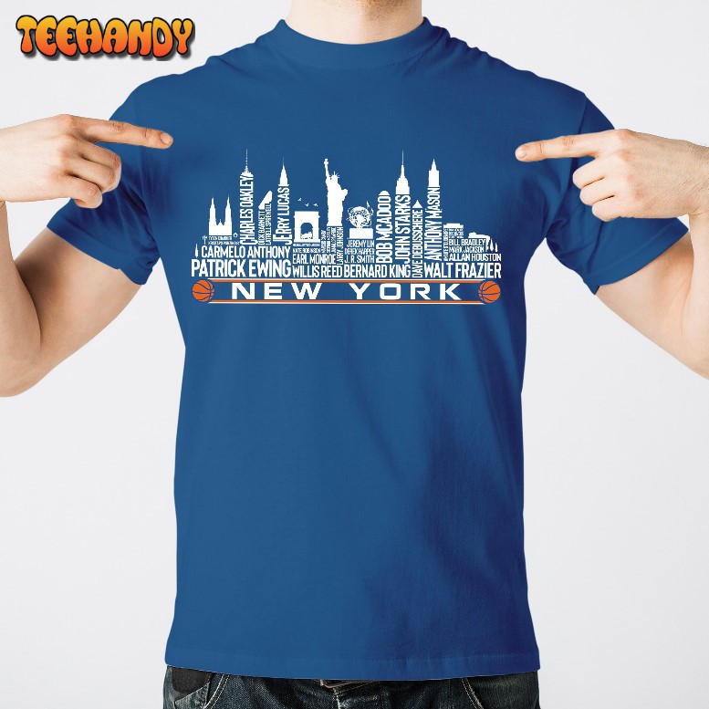 New York Basketball Team All Time Legends, New York City Skyline Unisex T Shirt