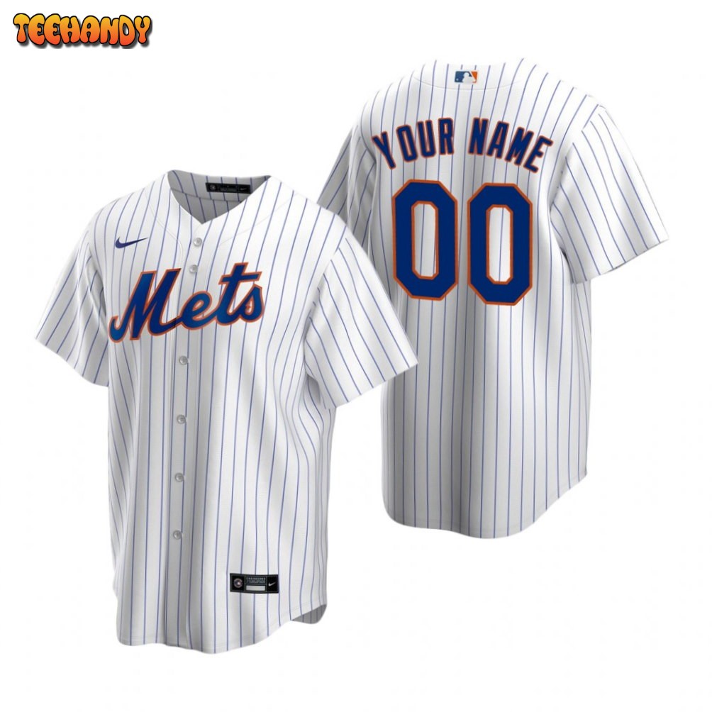 New York Mets Custom White Home Replica Jersey