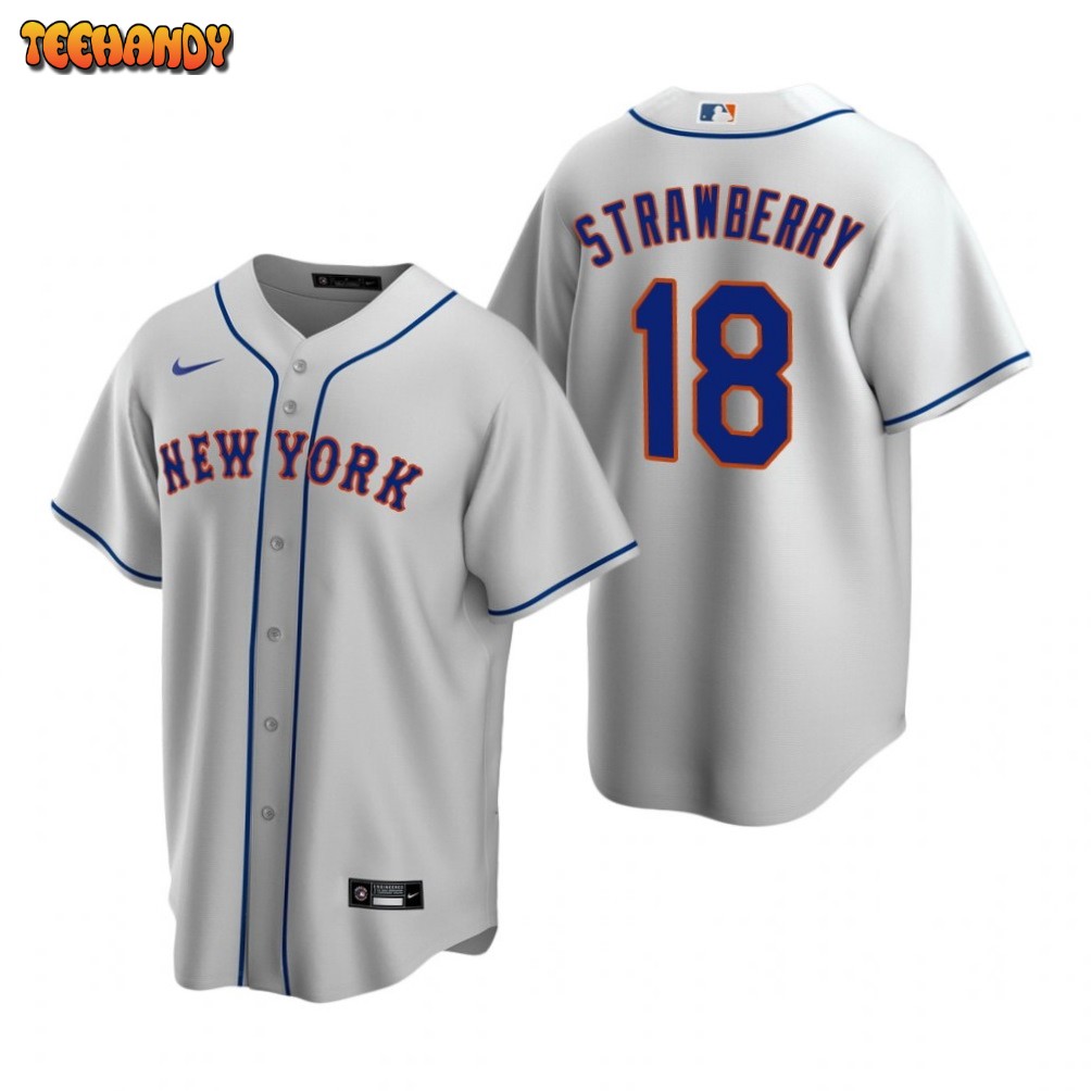 New York Mets Darryl Strawberry Gray Replica Road Jersey