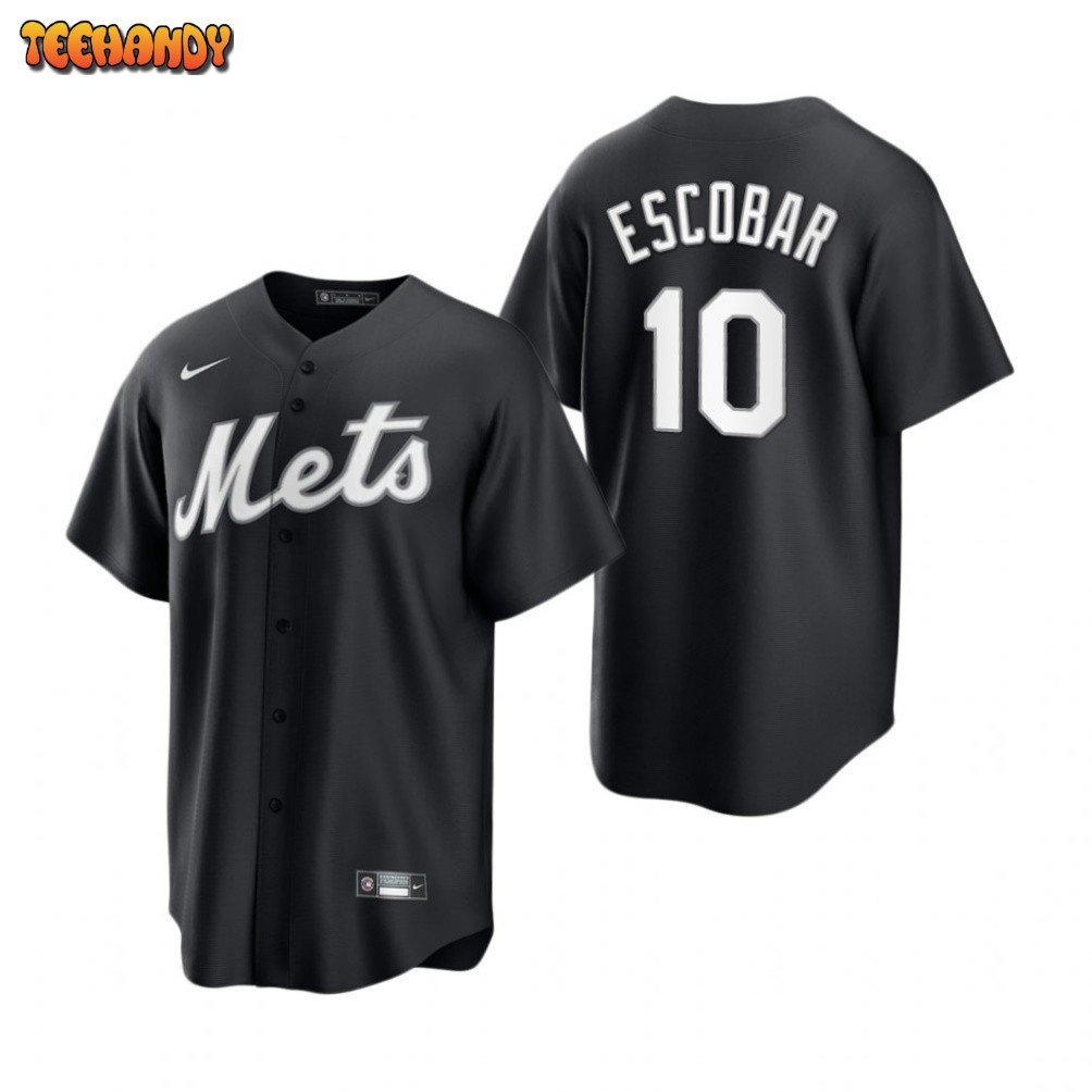 New York Mets Eduardo Escobar Black White Fashion Replica Jersey