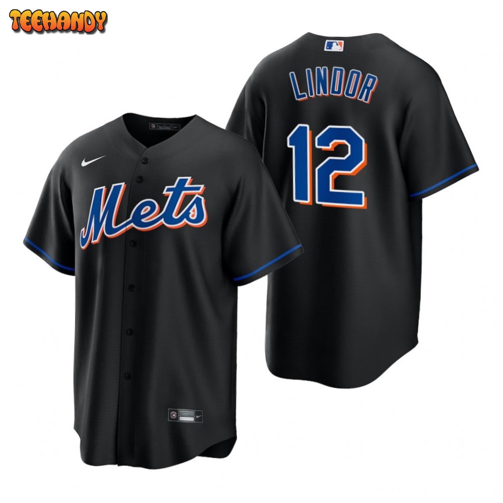 New York Mets Francisco Lindor Black Replica Alternate Jersey