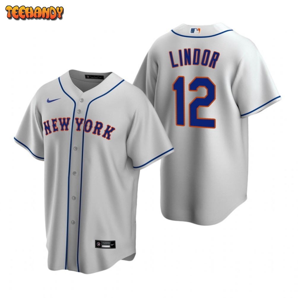 New York Mets Francisco Lindor Gray Replica Road Jersey