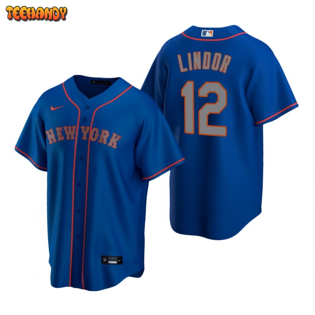 New York Mets Francisco Lindor Royal Alternate Road Replica Jersey