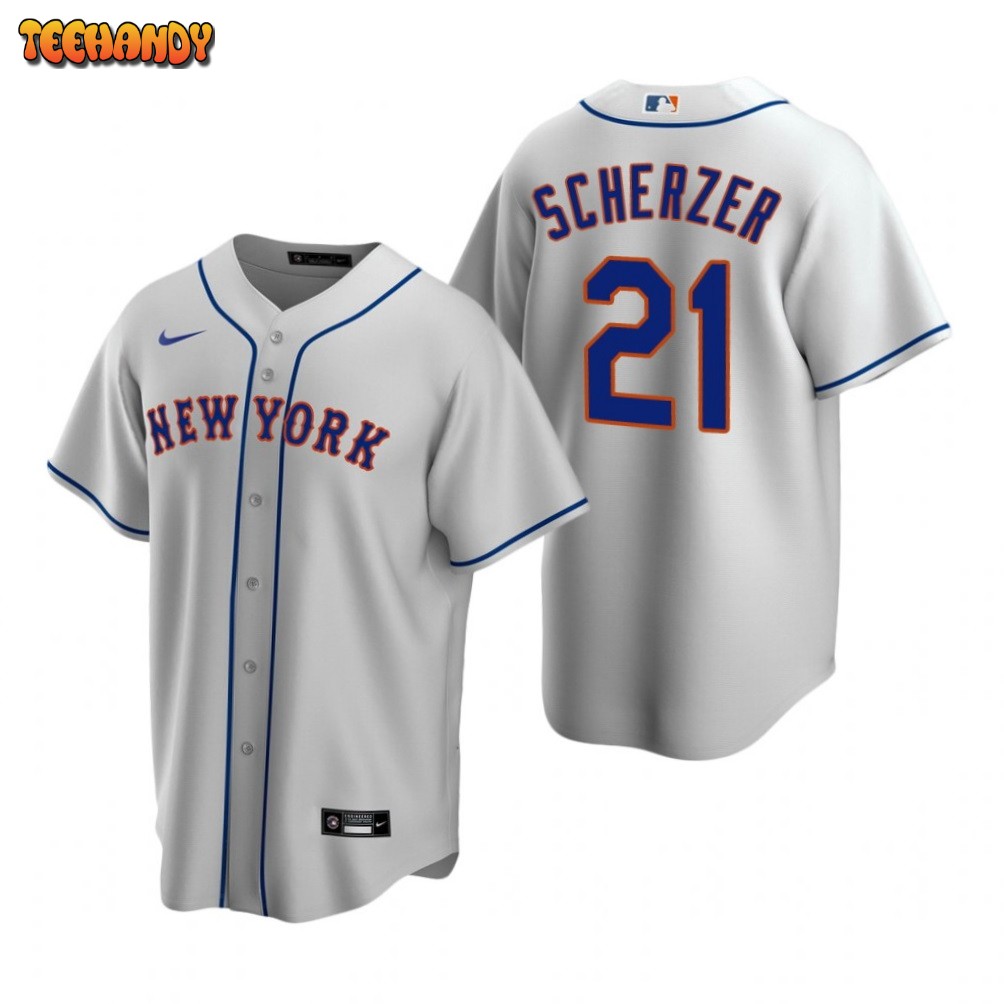 New York Mets Max Scherzer Gray Road Replica Jersey