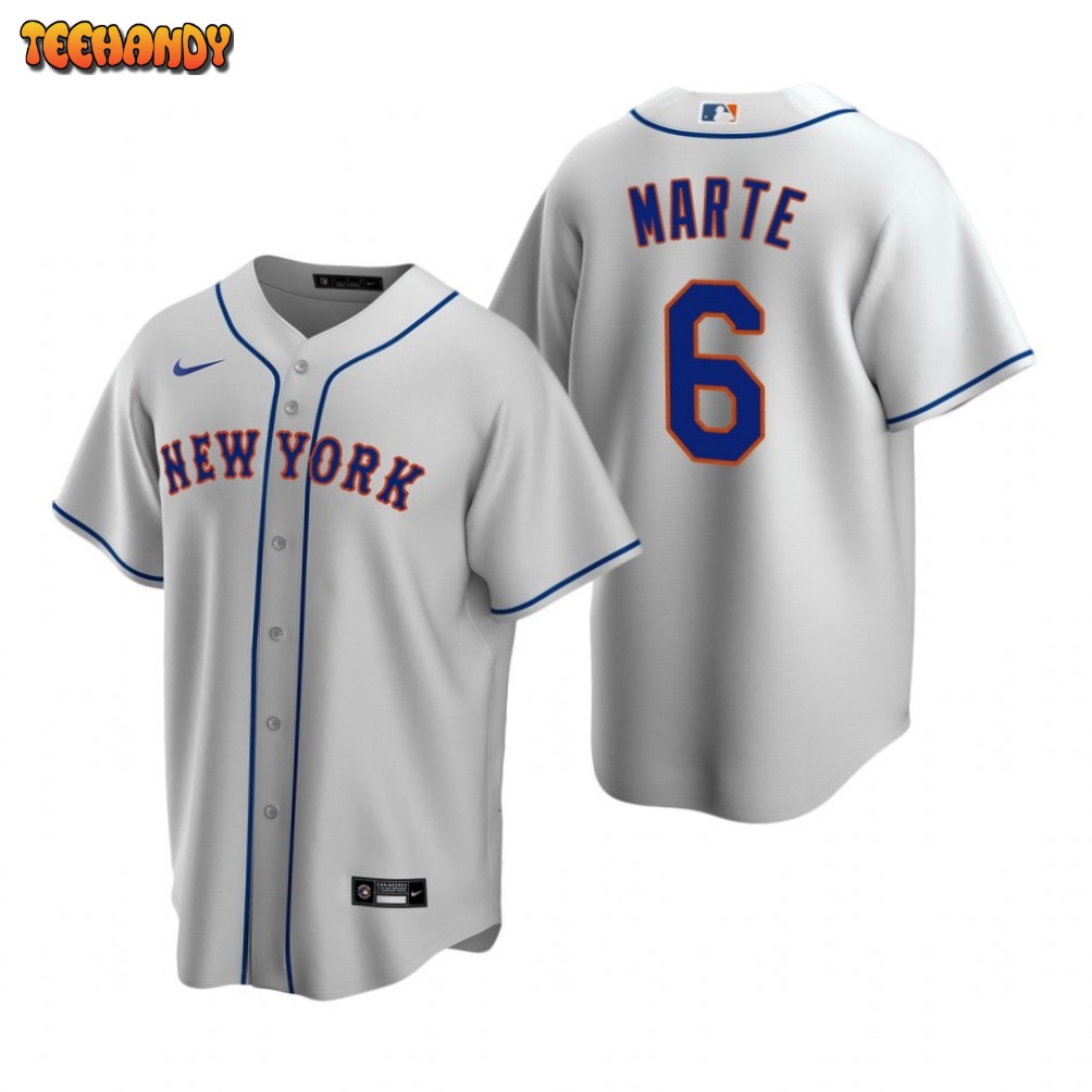 New York Mets Starling Marte Gray Road Replica Jersey