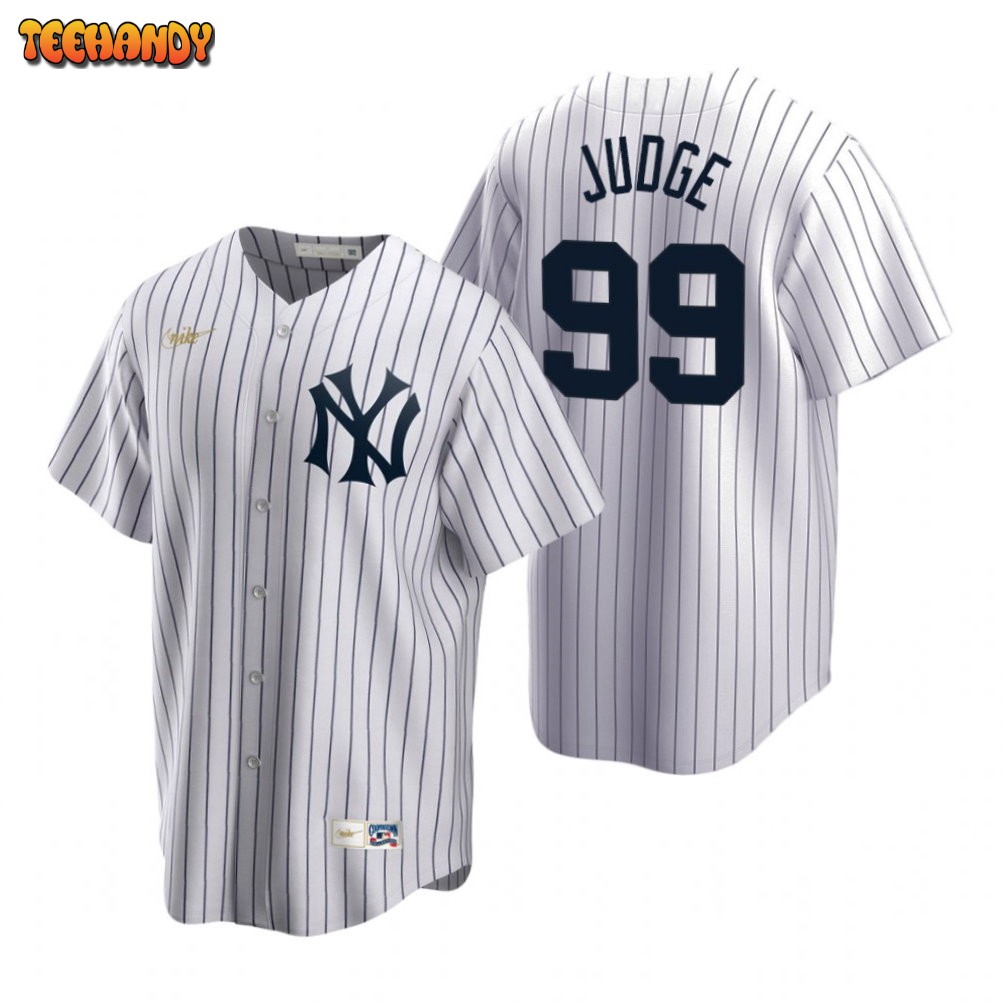 New York Yankees Aaron Judge White Cooperstown Jersey