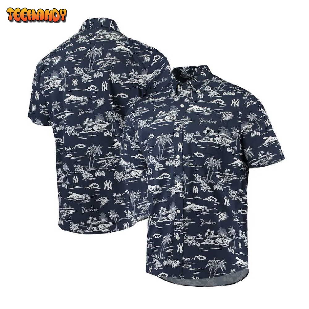 New York Yankees Navy Kekai Performance Hawaiian Shirt